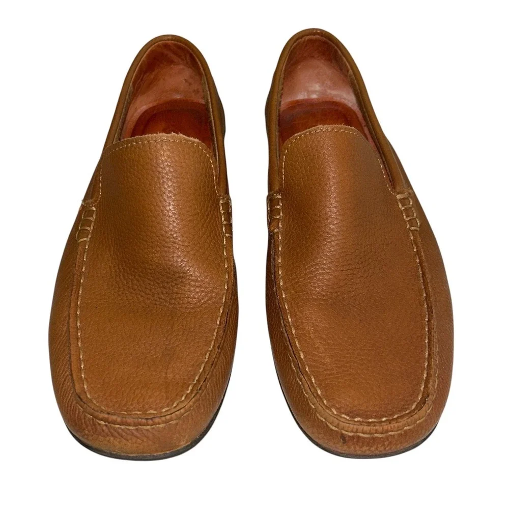 Tommy Bahama Nassau Venetian Mens Brown Pebbled Leather Loafers TFM00159 8.5D